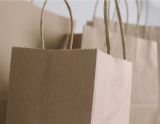 Paper Carry Bag Brown, white, Twist Handle