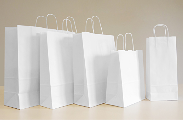 Paper Carry Bag Brown, white, Twist Handle