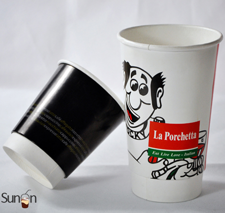 20 oz double walled paper cups